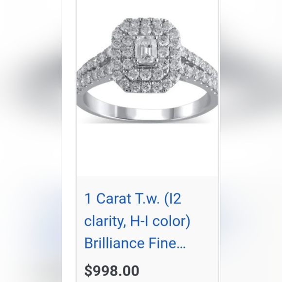 10K White Gold Natural Diamond Ring - Picture 8 of 8